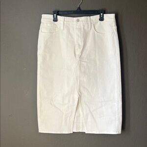 J. Crew White Denim Skirt